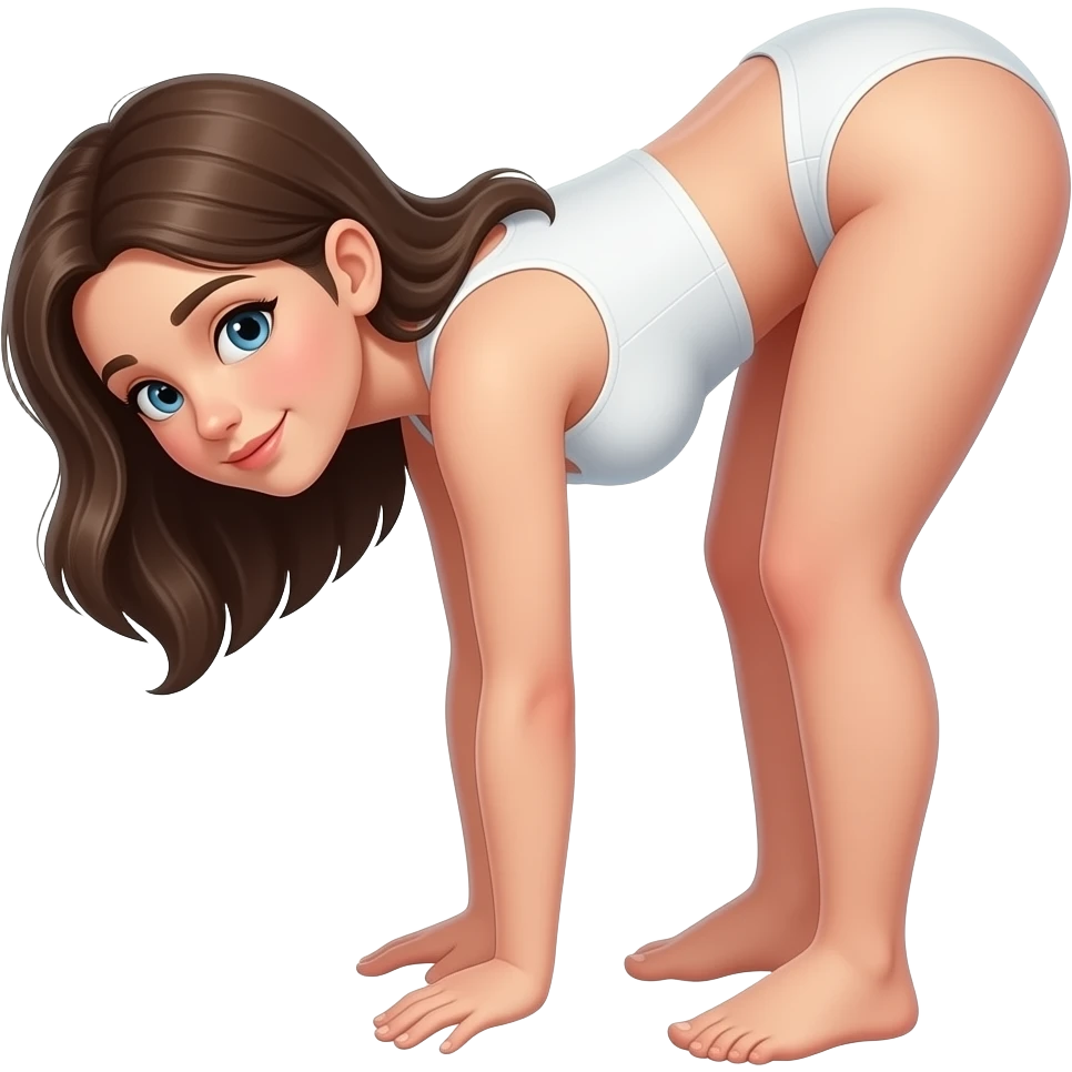 Girl with no pants bending over emoji