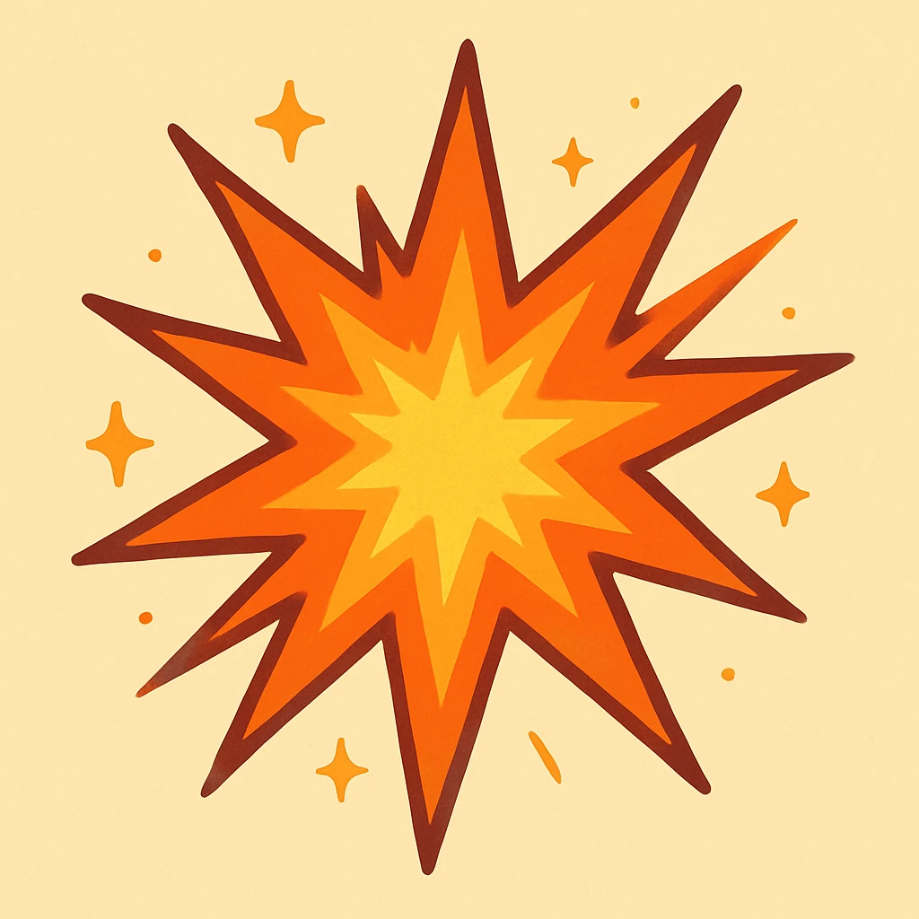 orange spark emoji