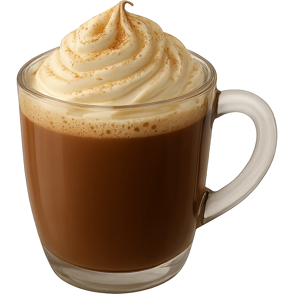 Remove any shadow from the image. Keep the cozy hot chocolate with whipped cream and cinnamon. Maintain transparent background. emoji
