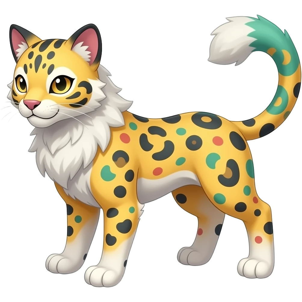 Digitigrade quadrupedal Randomly marked randomly colored Absol-Purrloin-Shinx-Liepard-Sprigatito-Litten-hybrid emoji