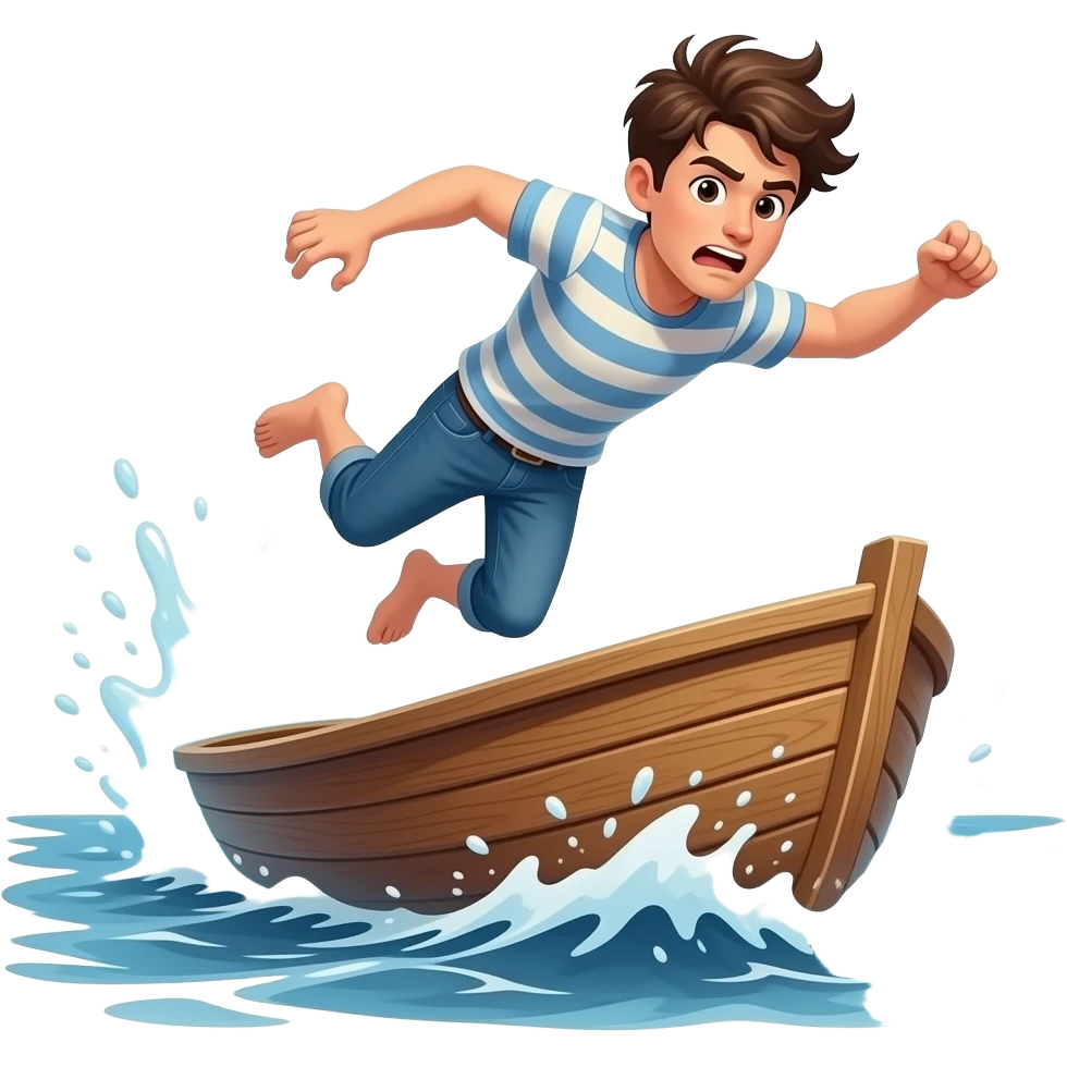 guy falling off boat emoji
