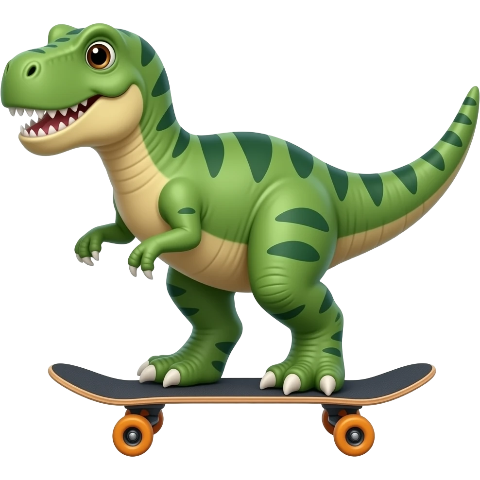 Dinosaur on a skateboard emoji