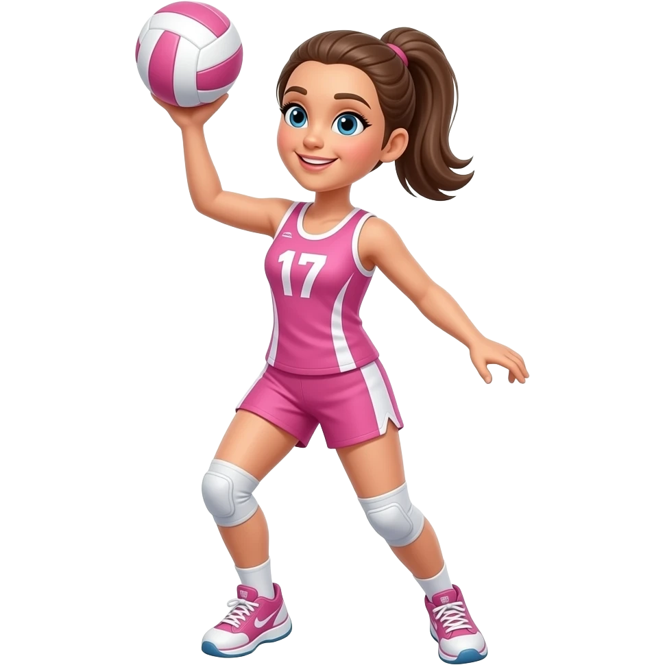 pink netball player playing netball emoji