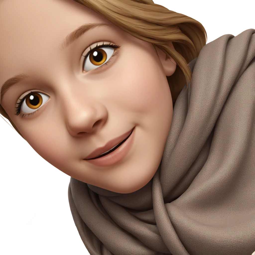 smiling girl in scarf portrait emoji
