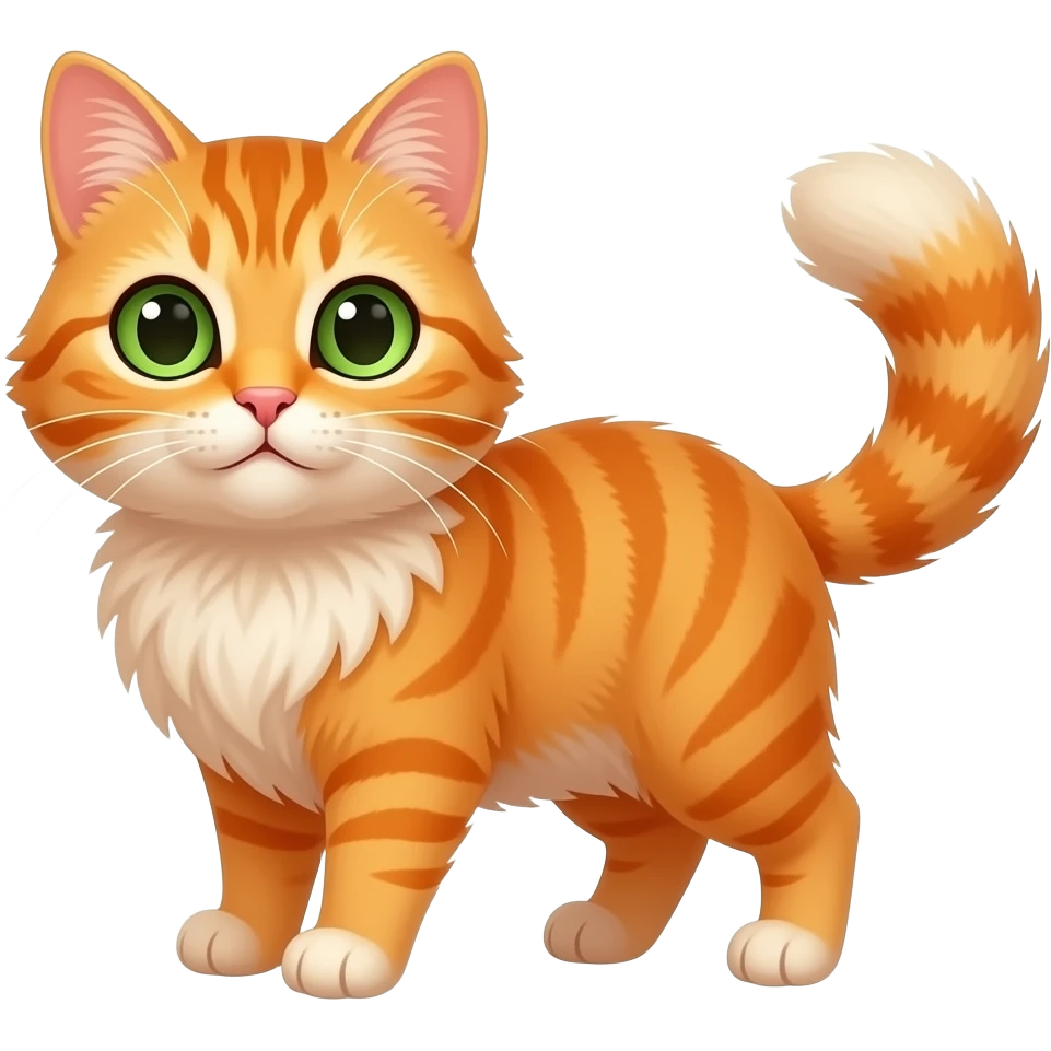 Orange cat with Green eyes emoji