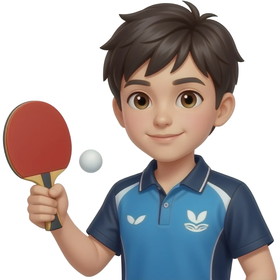 teen boy with table tennis unifrom emoji