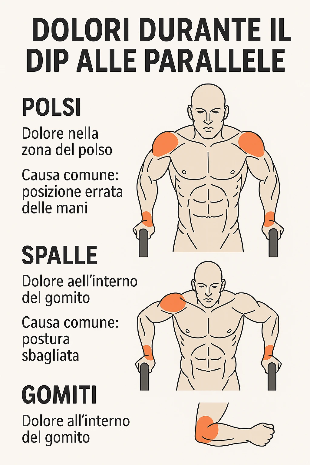 Dolore nel dip per errori di tecnica, facciamo capire bene i dolori in italiano emoji