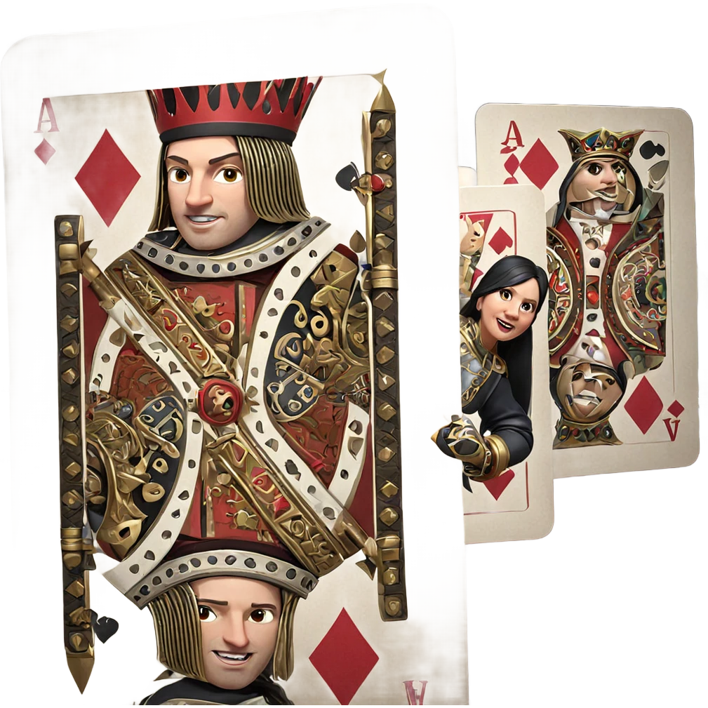 crowned warrior with playing card emoji