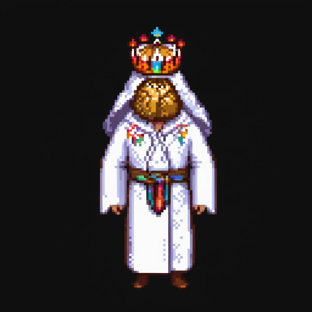 Portrait of the same baker character in every level, realistic skeuomorphism style, consistent lighting and pose, transcendent baker with infinite bread crown, robes woven from light and shadow, divine aura radiating emoji