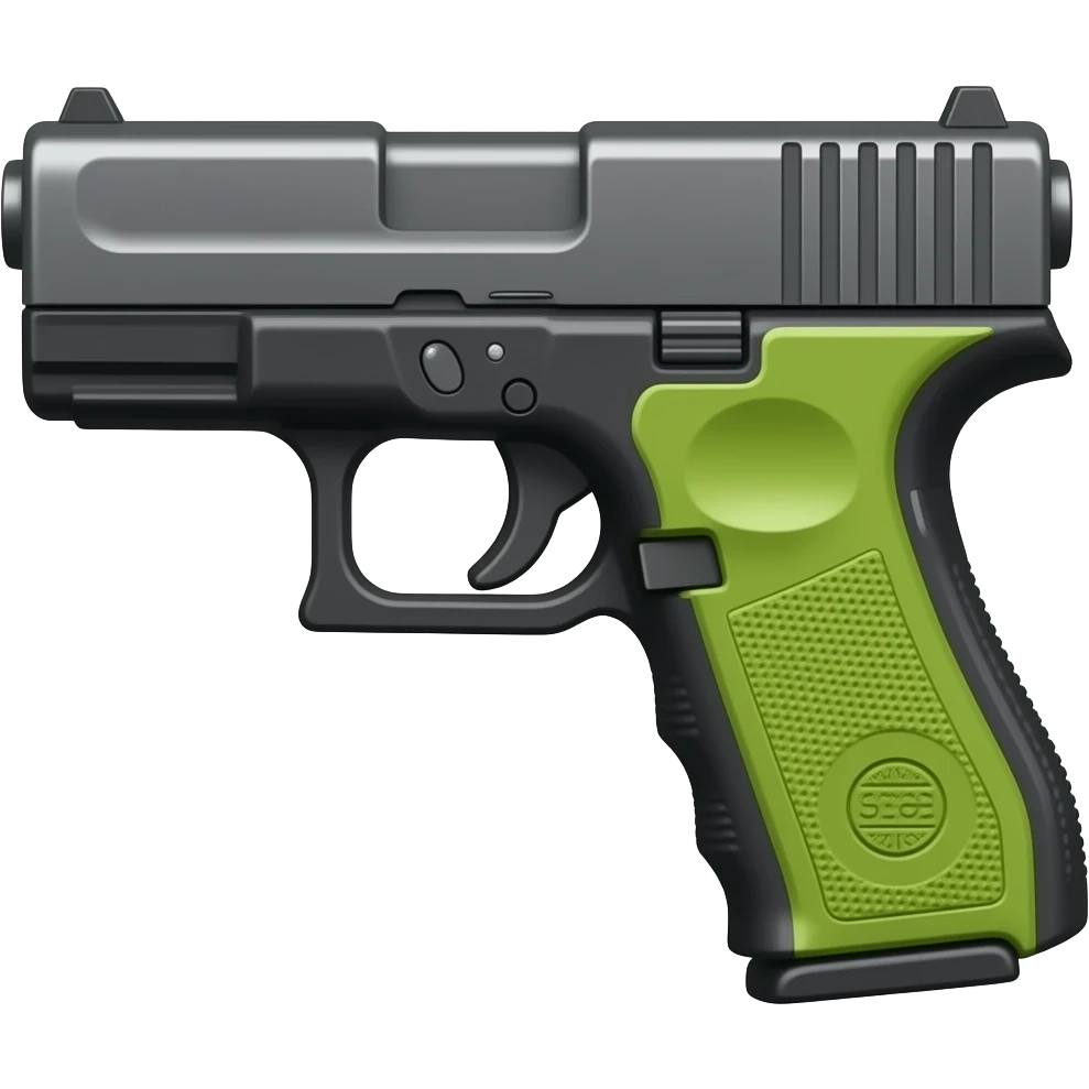 Glock Gun lime Handle right side emoji