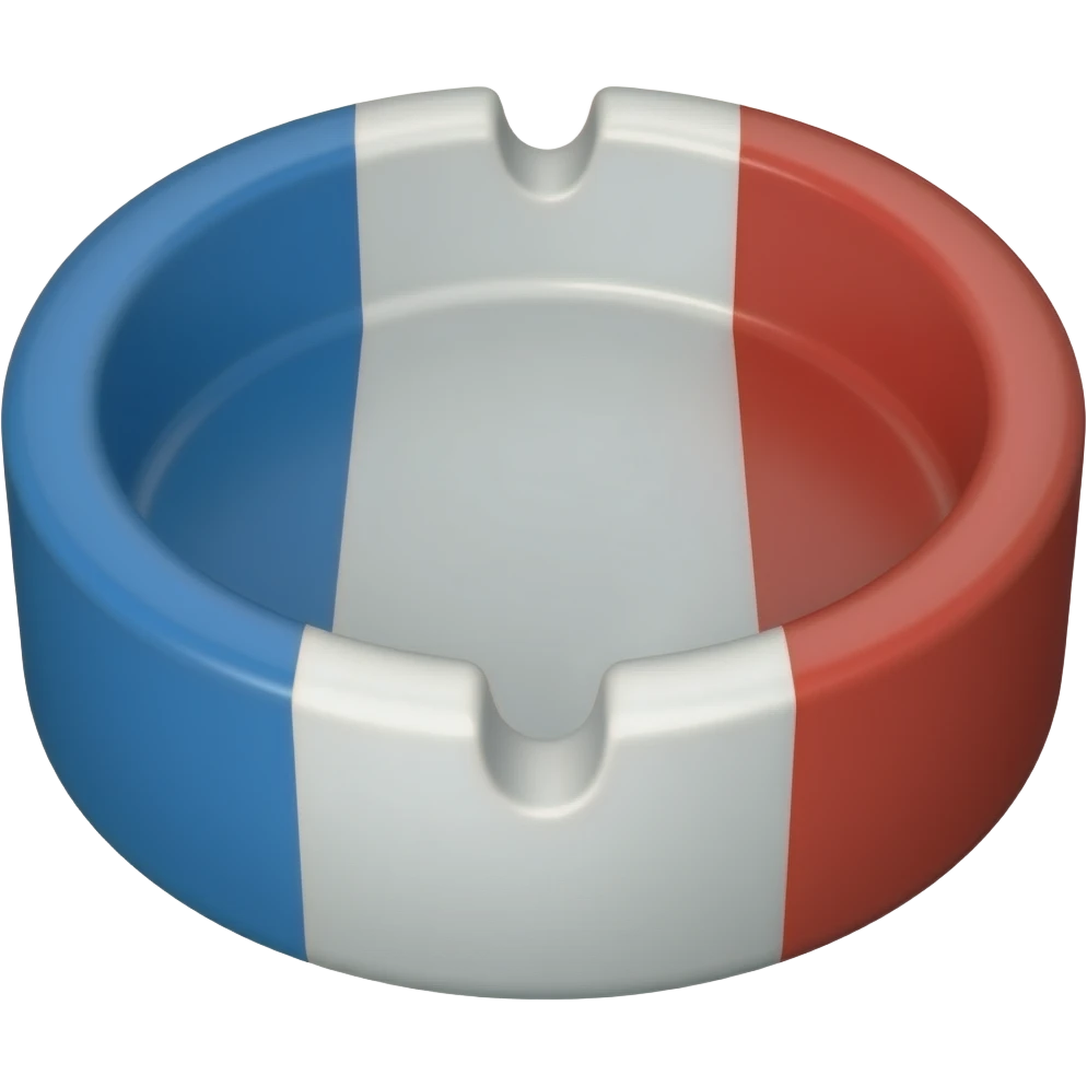 A red white and blue ashtray emoji