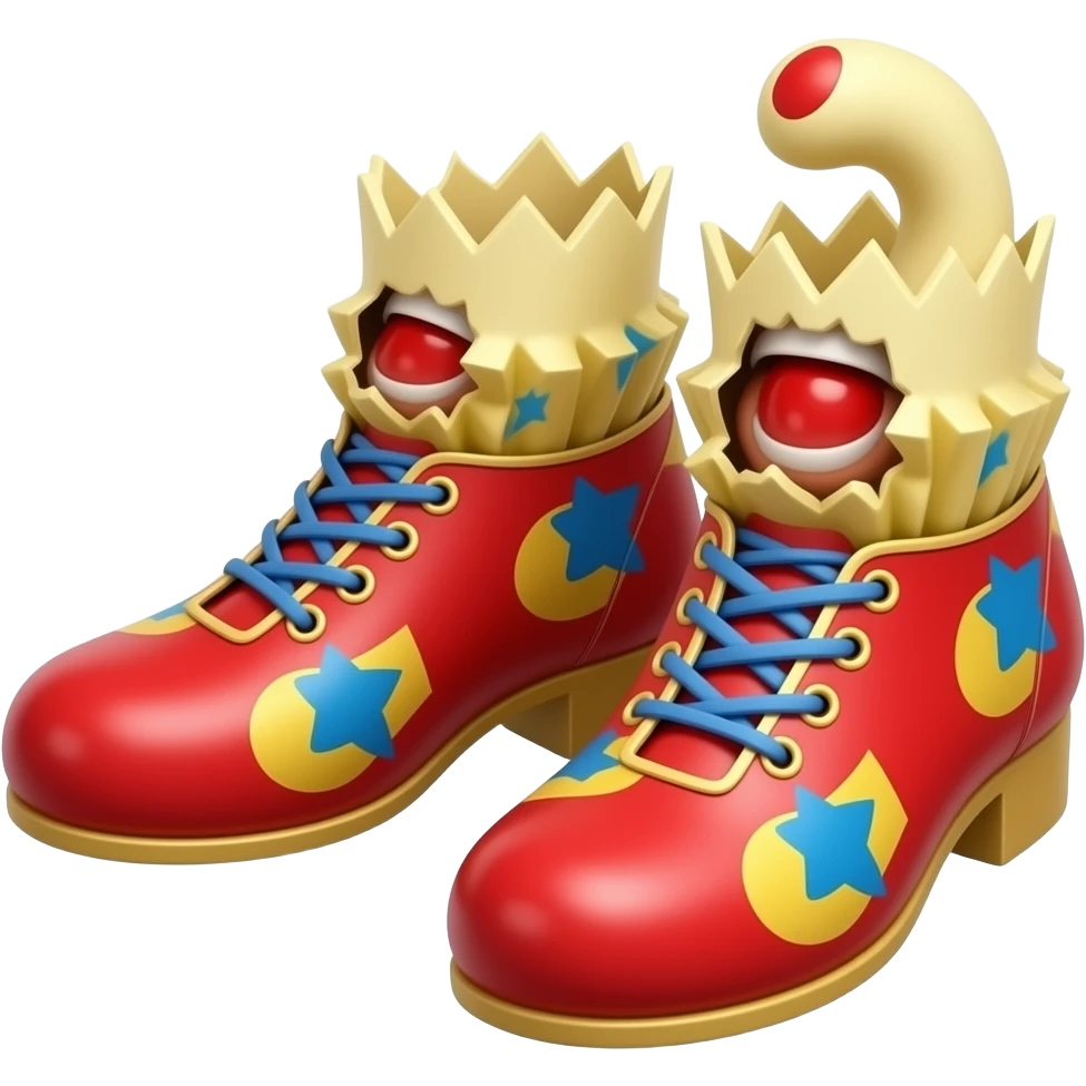 White toes with red toenails ripping of clown shoes emoji