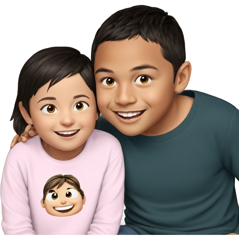 happy siblings sharing a smile emoji