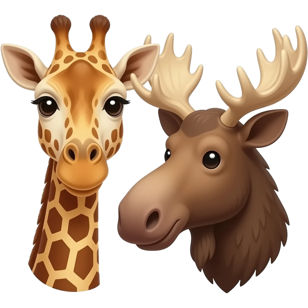Giraffenkopf und Elchkopf beste Freunde emoji