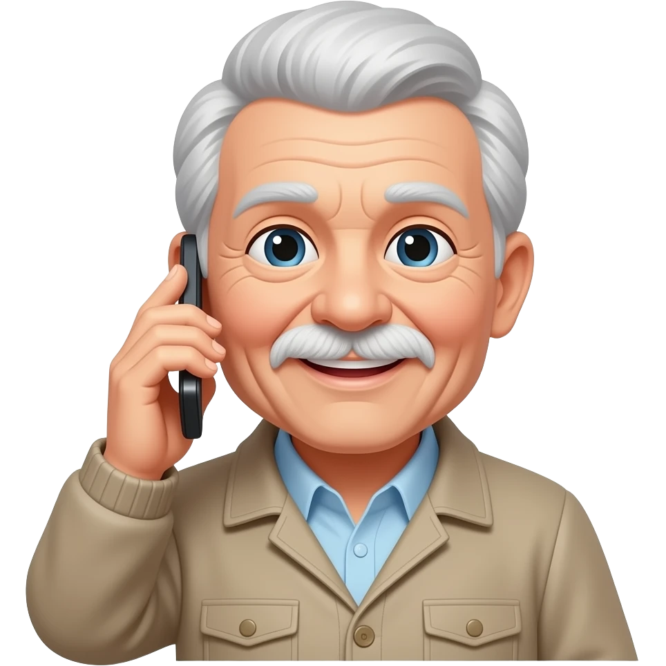 elder using a phone emoji