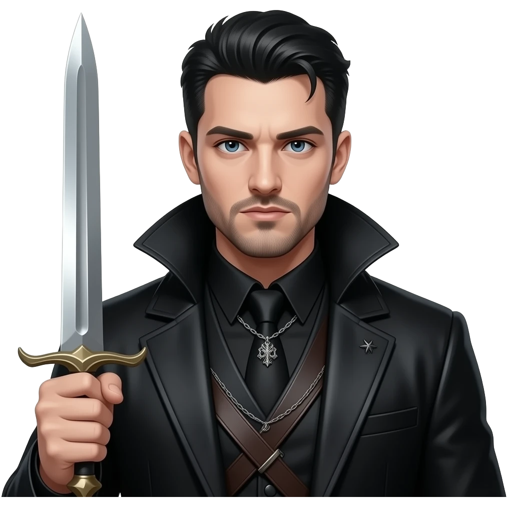 Gothic man holding a dagger emoji