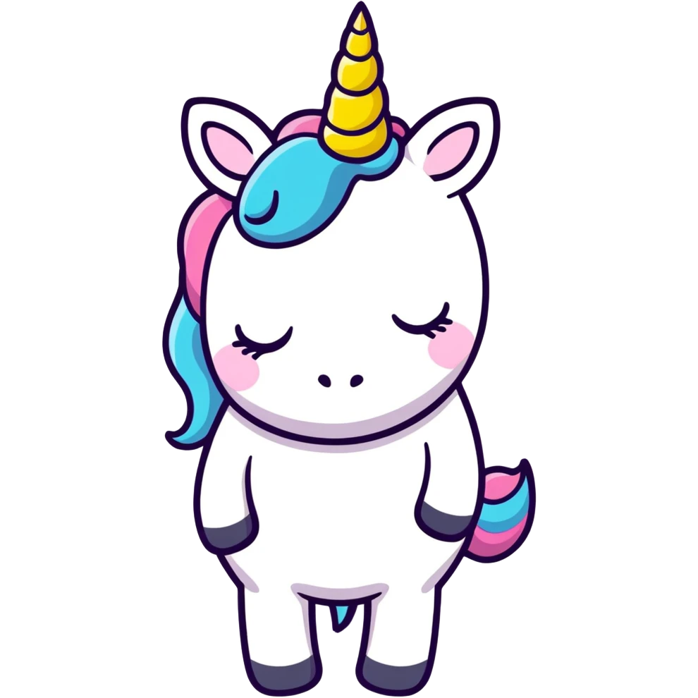 Unicorn giving side eyes while looking disgusted emoji