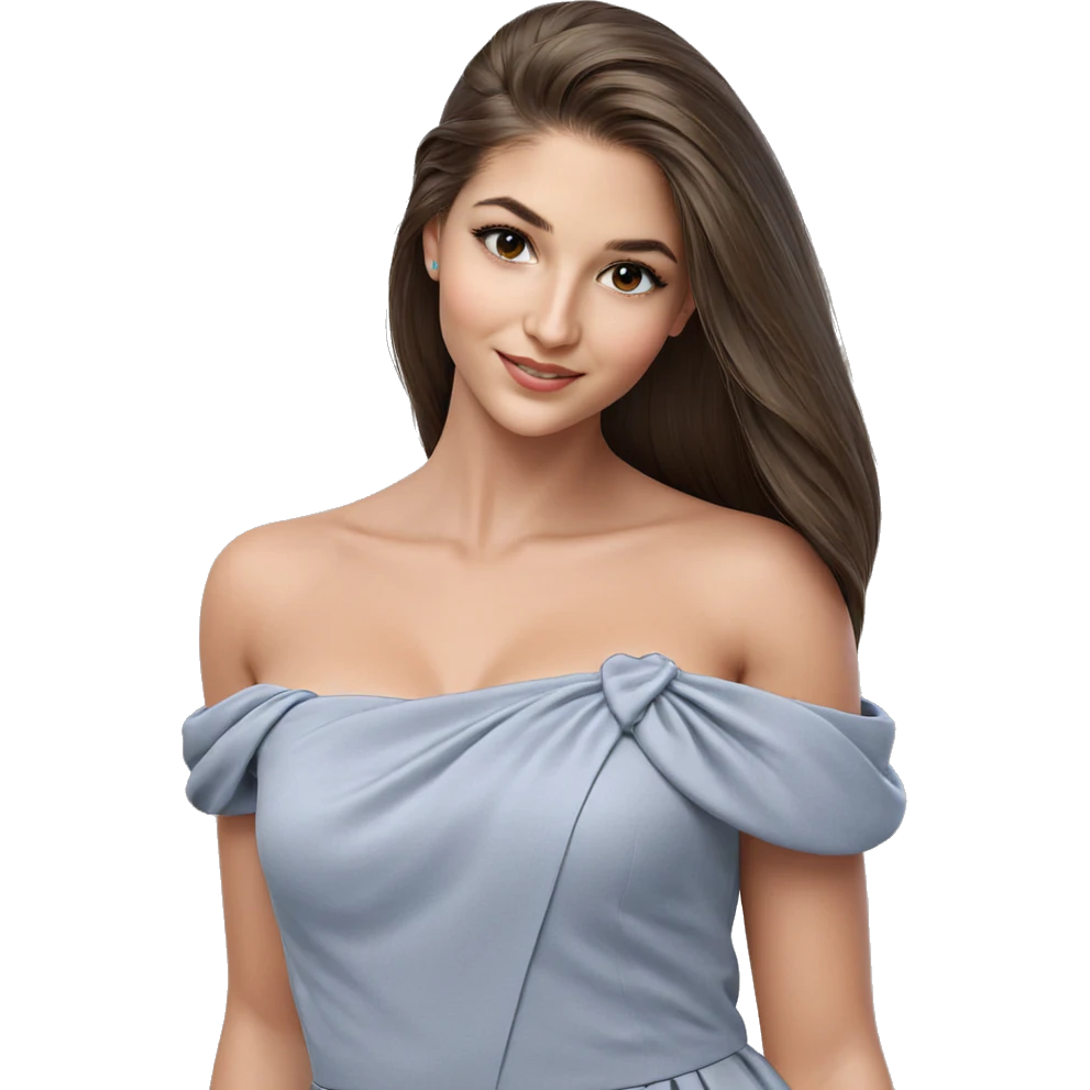 smiling girl in elegant dress emoji