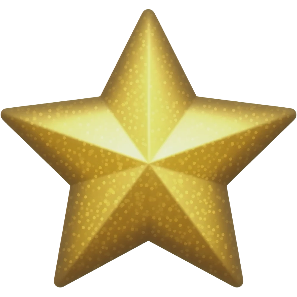 Golden sparkly shiny star, soft angles emoji