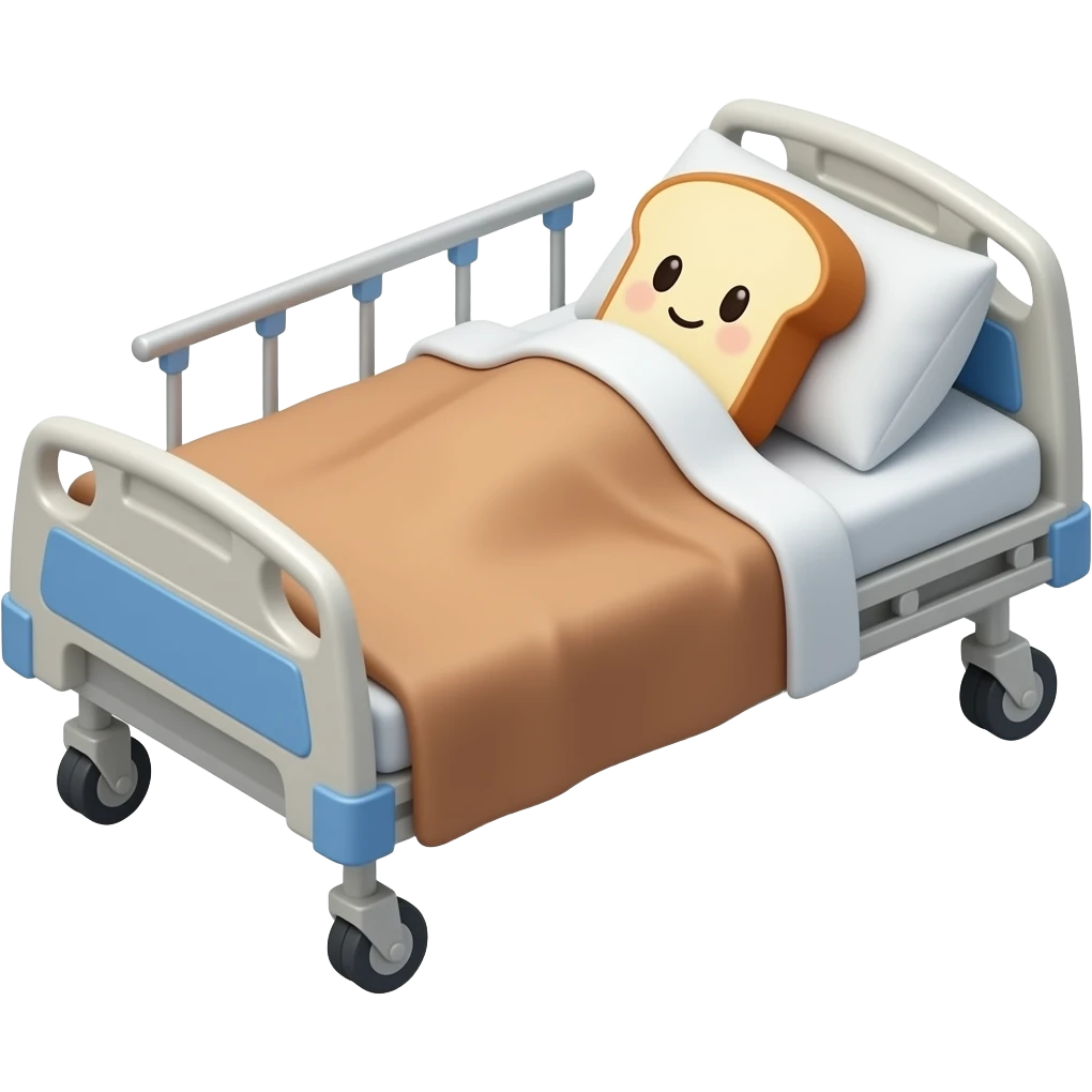 Light brown blanket and bread plushie sick day emoji