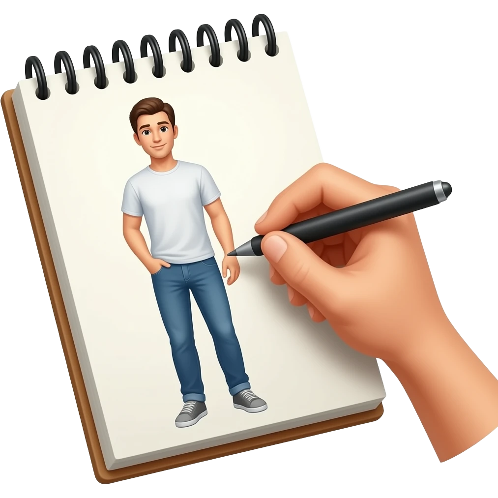 dibujando en un cuaderno emoji