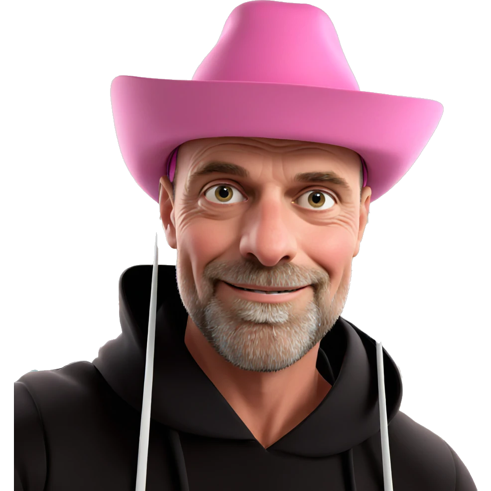 smiling boy in pink hat emoji