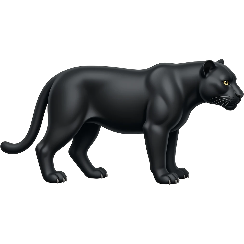 Side profile of a black panther emoji