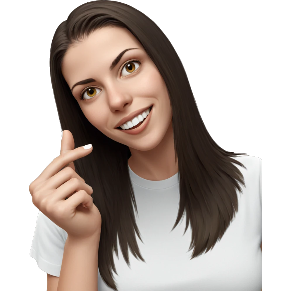 smiling girl in white shirt emoji