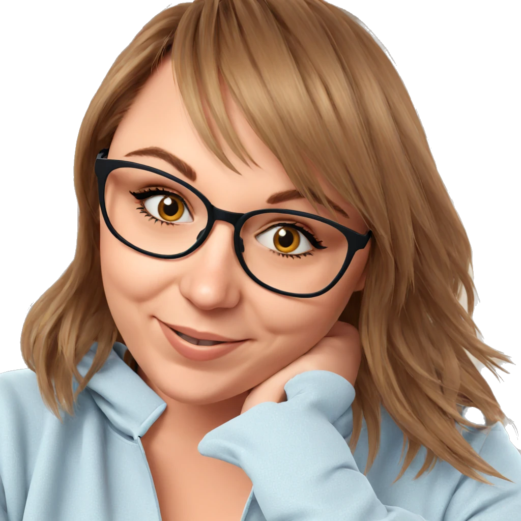 smiling girl in glasses emoji