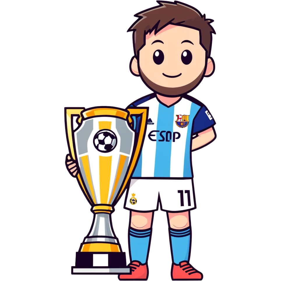 messi with champions league trophy  emoji