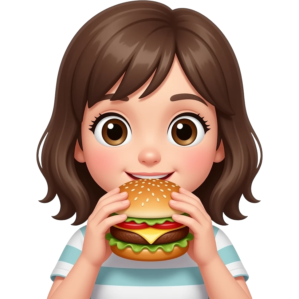 Eating burger girl emoji