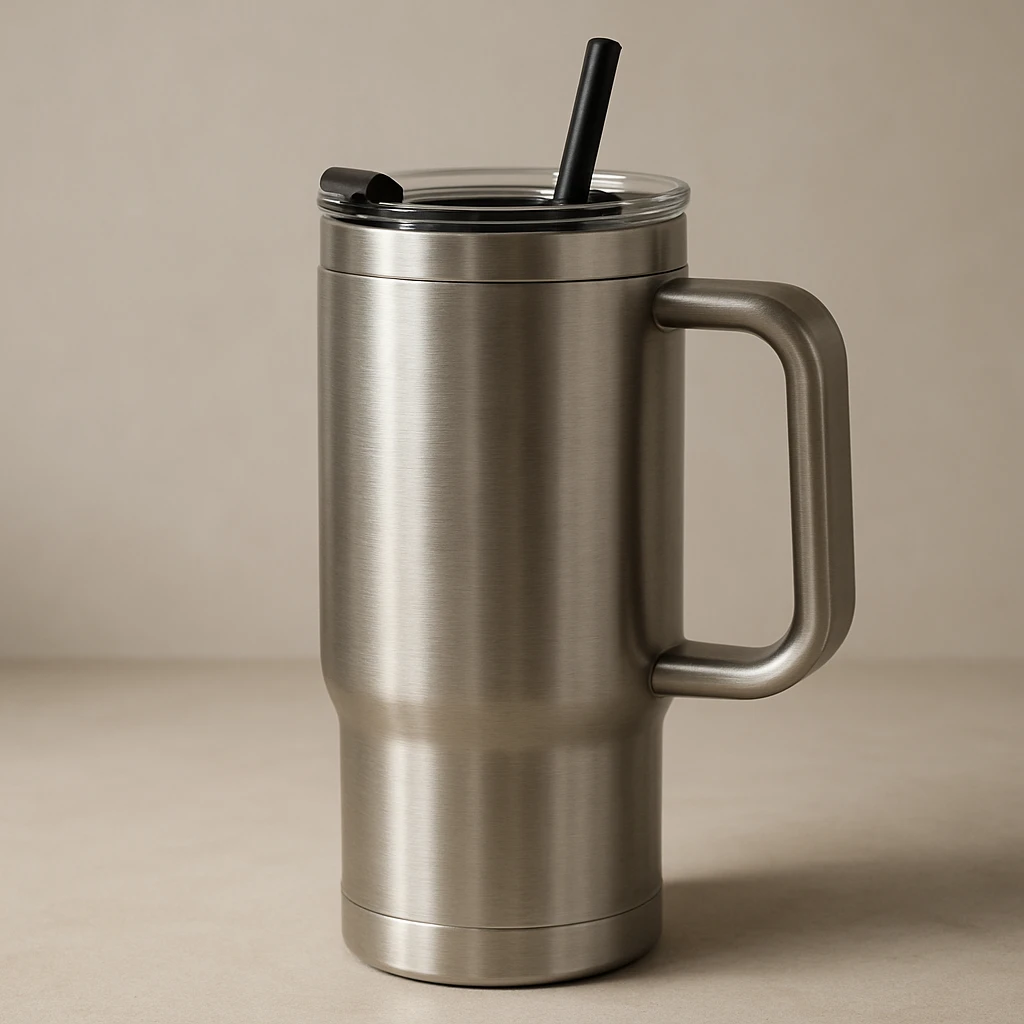 Stanley drinking cup, realistic, no text emoji