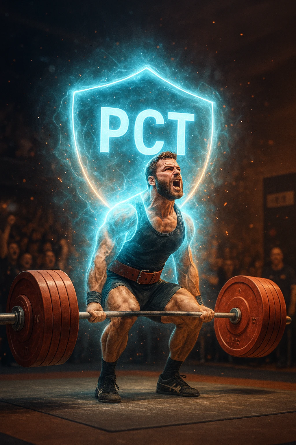 Powerlifter in gara che fa record grazie alla sua "PCT" emoji