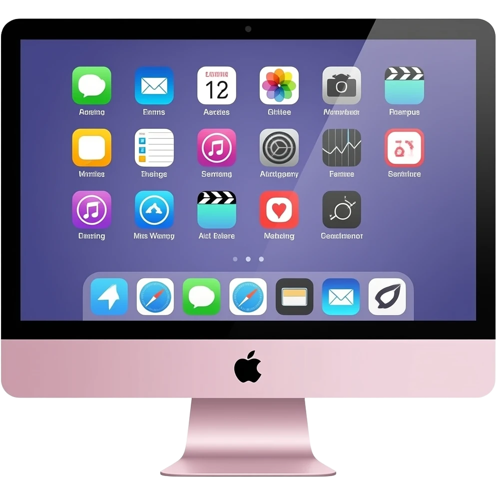 iMAC with applications light pale pink emoji