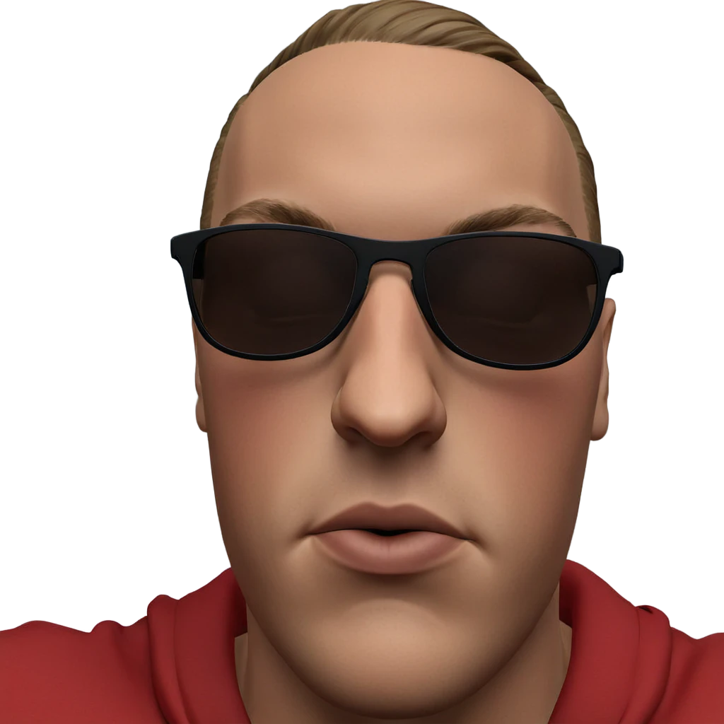 bald man in sunglasses portrait emoji