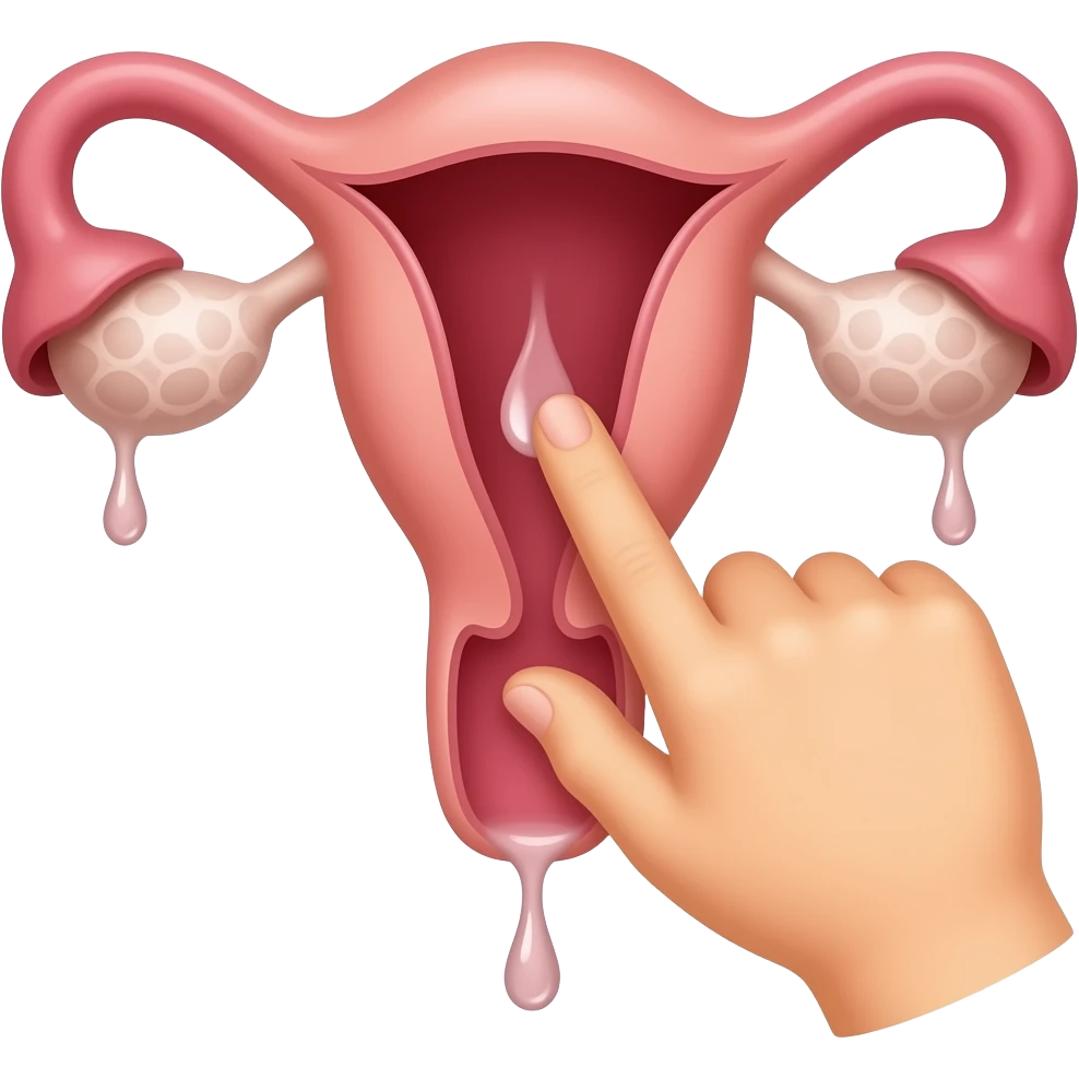 A vagina that is dripping with arousal that has fingers in it emoji
