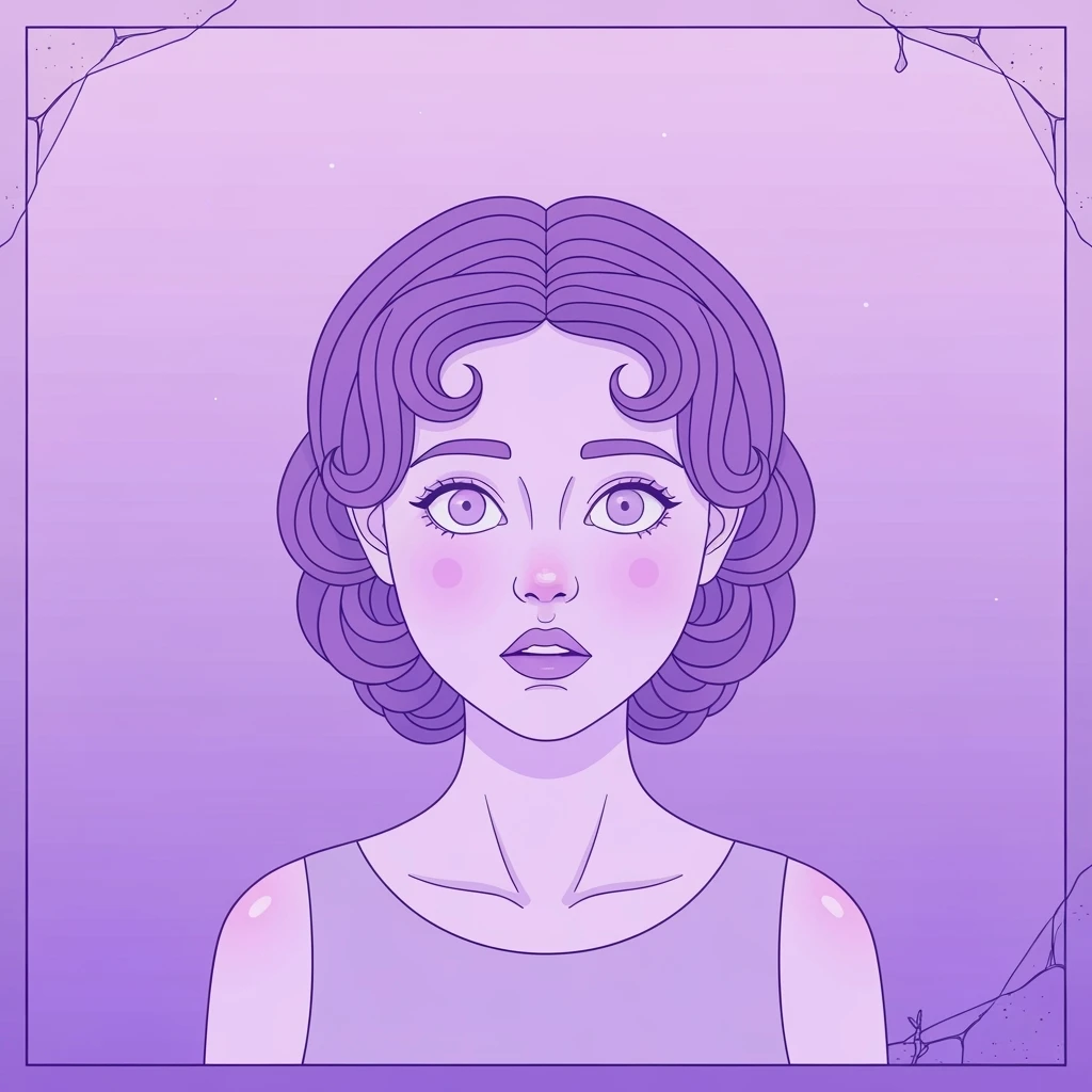 pastel horror profile picture, cute, expressive, minimal, purple color palette, variation 3 emoji