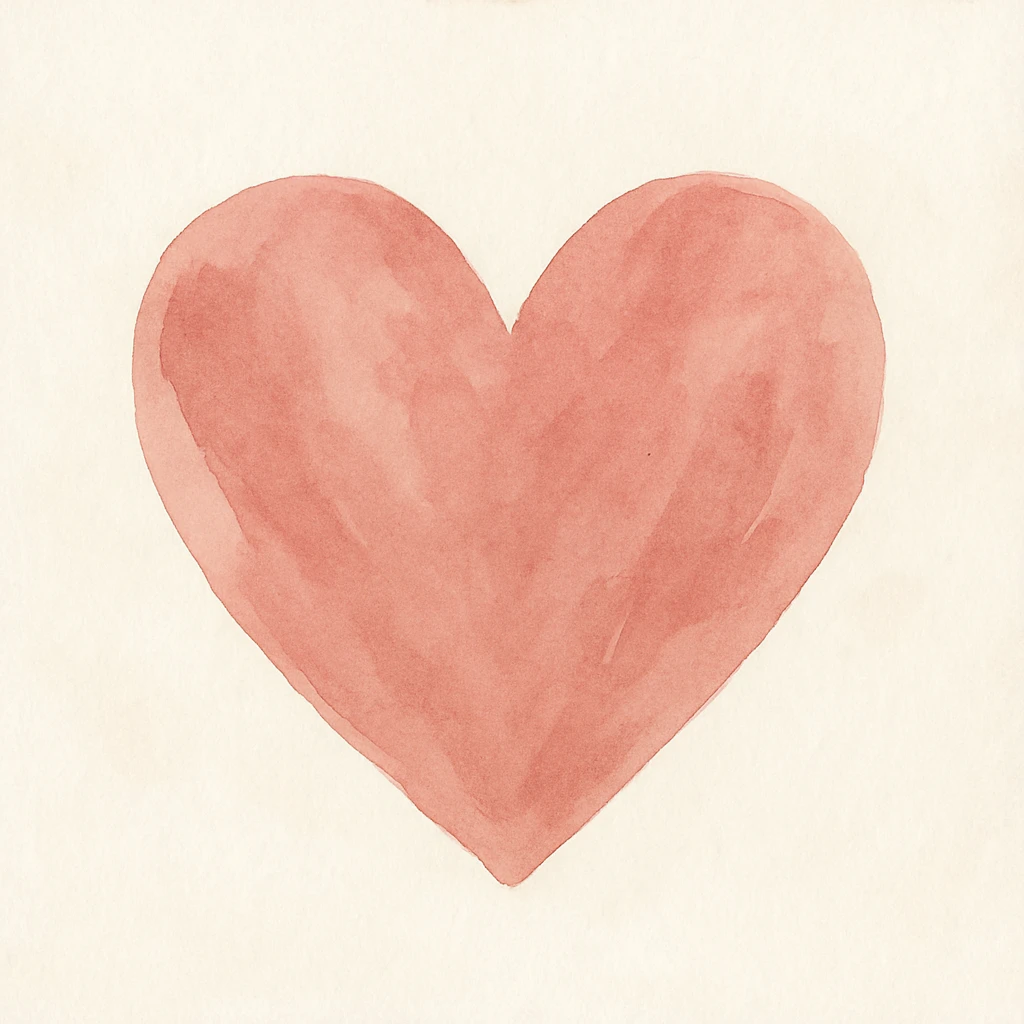 a heart with visible brushstrokes, gouache style emoji