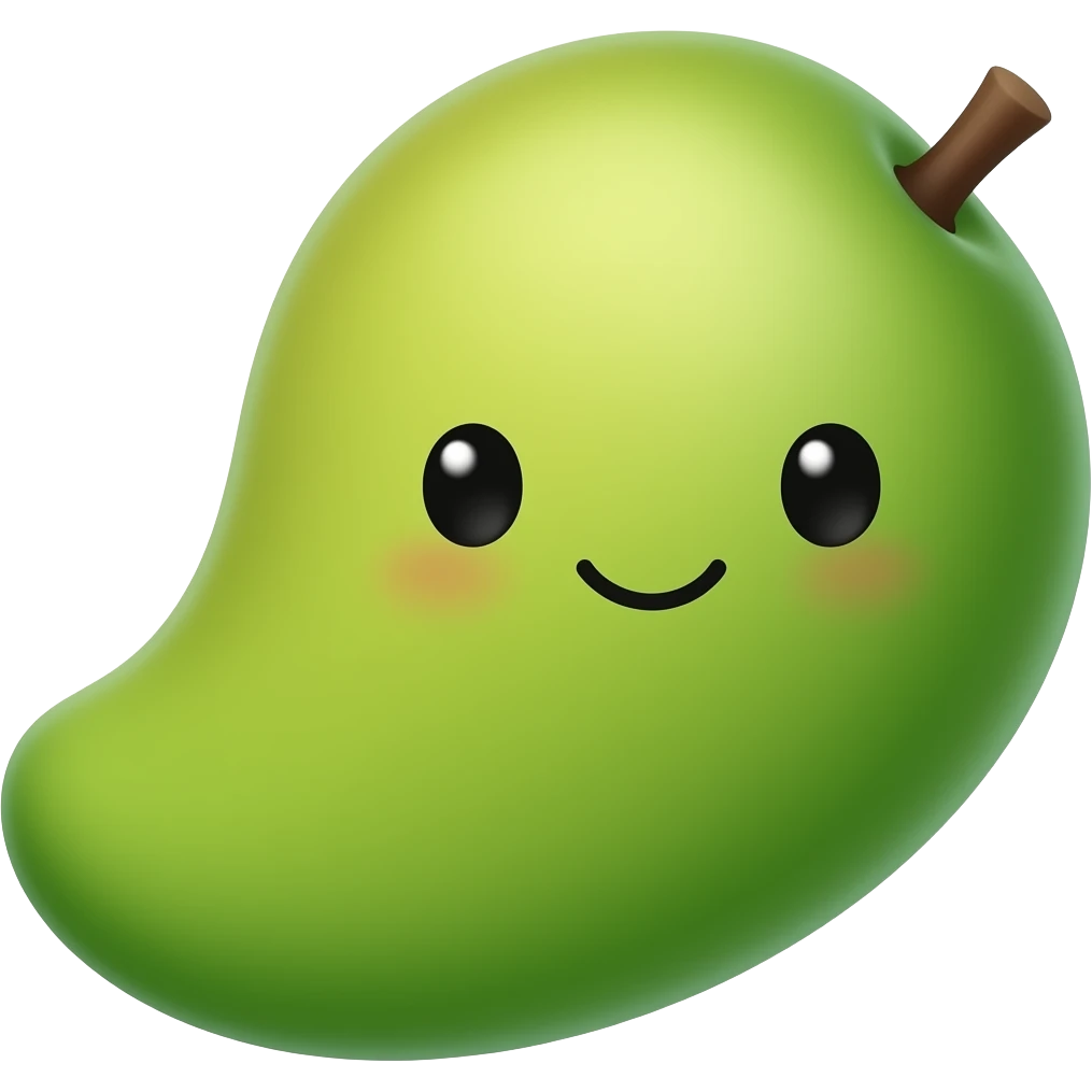 Kawaii green mango emoji