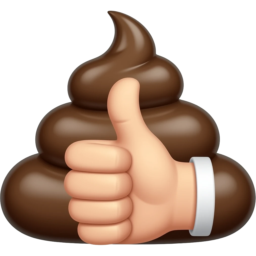 Black poop thumbs up emoji