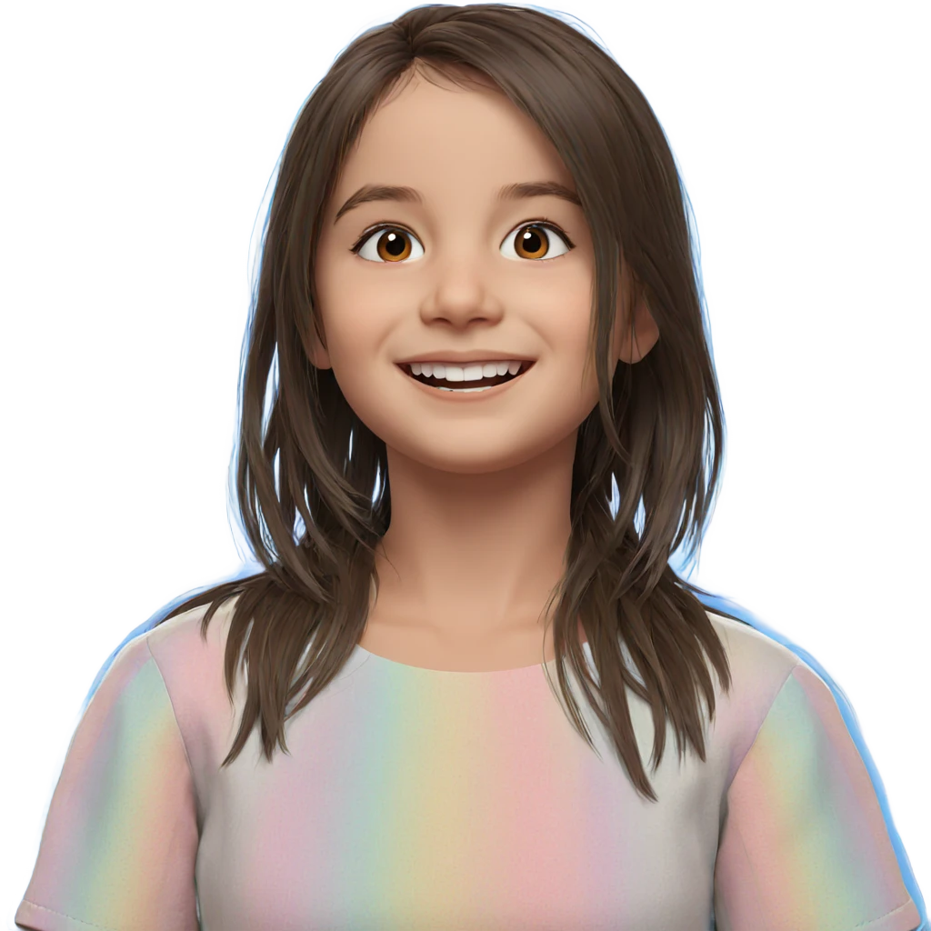 happy girl with brown hair emoji