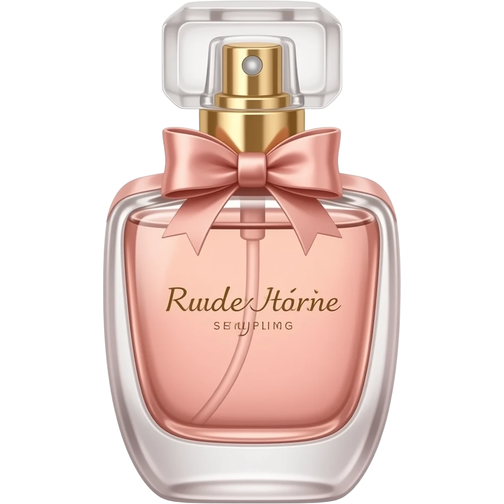 A bougee perfume... Posh ..brand name shouldn't be there ... Should be classy.. include sprayer .....like a sample perfume ..cap should be girly.. perfume colour rose gold.. bottle should be tall and small diameter . Bottle cap should be girly and fitted. Add bow emoji