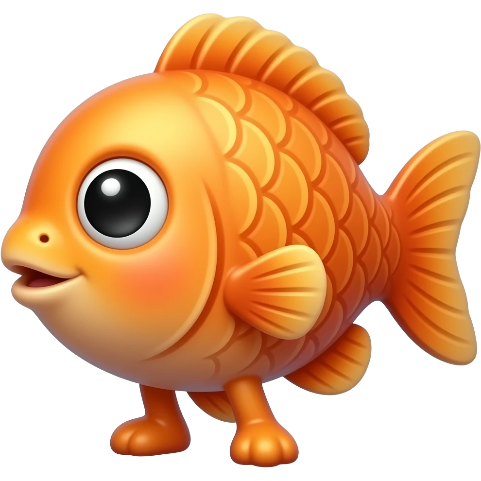 A Orange fish cute With arms and legs emoji