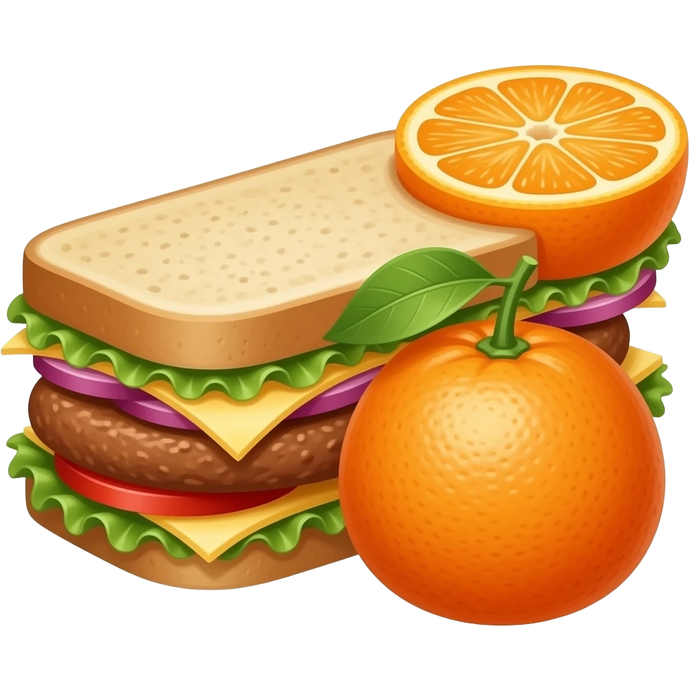 Turkey sandwich and a tangerine emoji