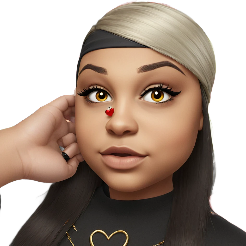 dark beauty with heart jewelry emoji