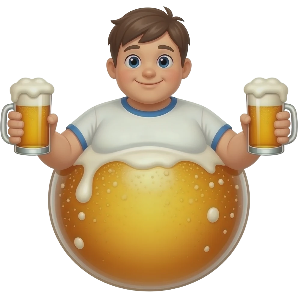 Zrób chłopak 12 latek z piwny brzuchem🫄🏼 brzuch ma kształt jak piłka + twarty brzuch + bardzo ogromny brzuch i trzyma oba piwa 🍻 emoji