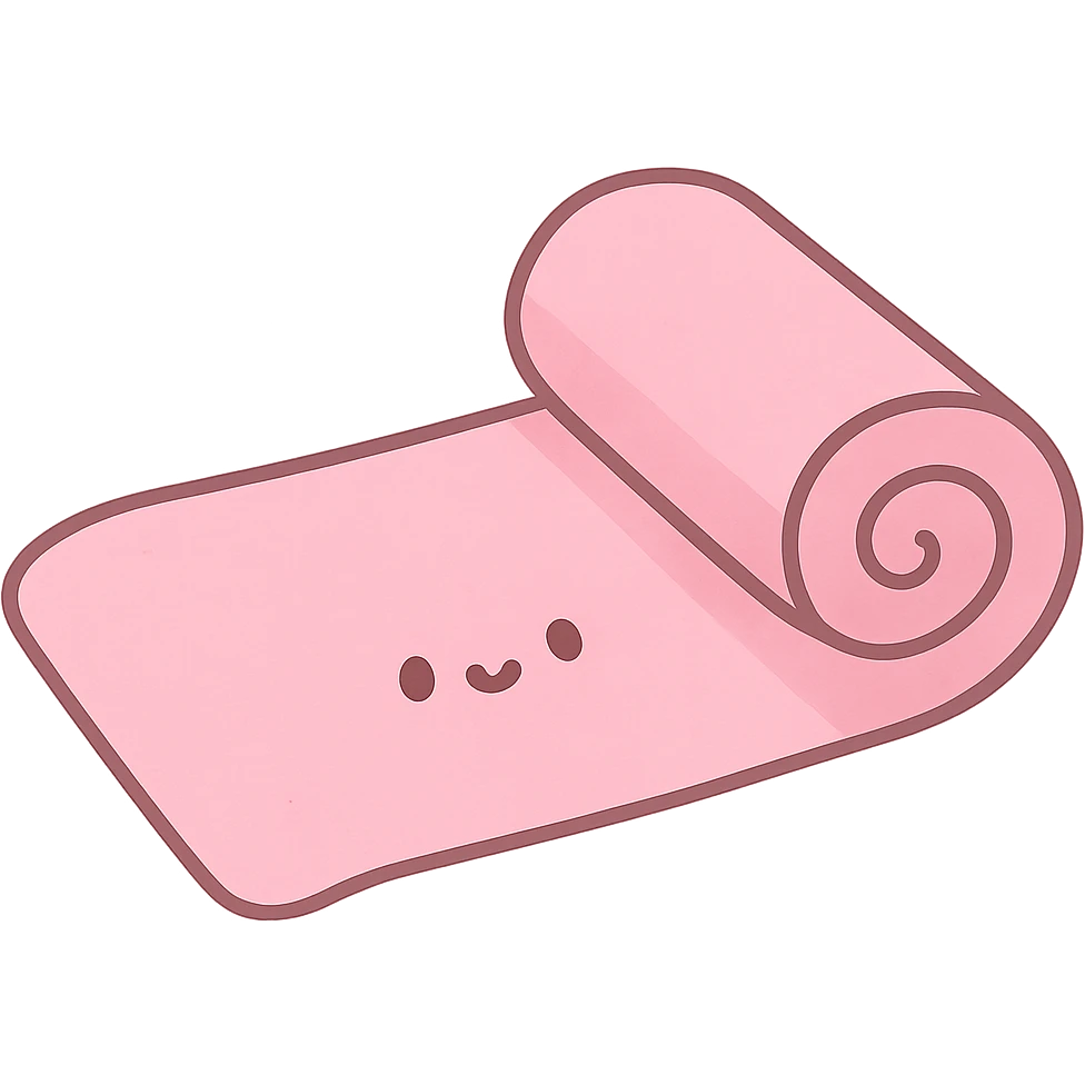 pink yoga mat, cute emoji