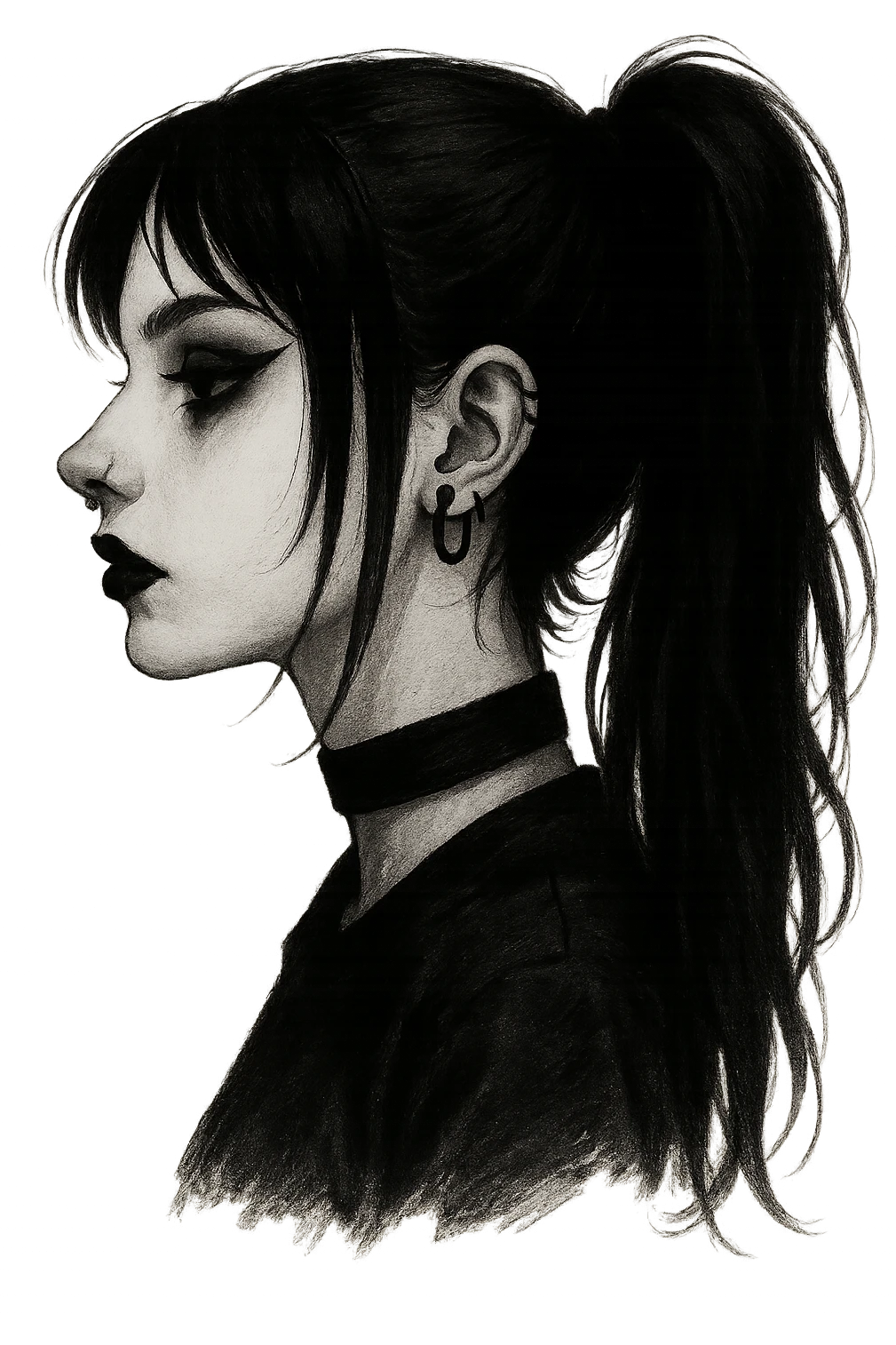 goth profile girl, remove background emoji