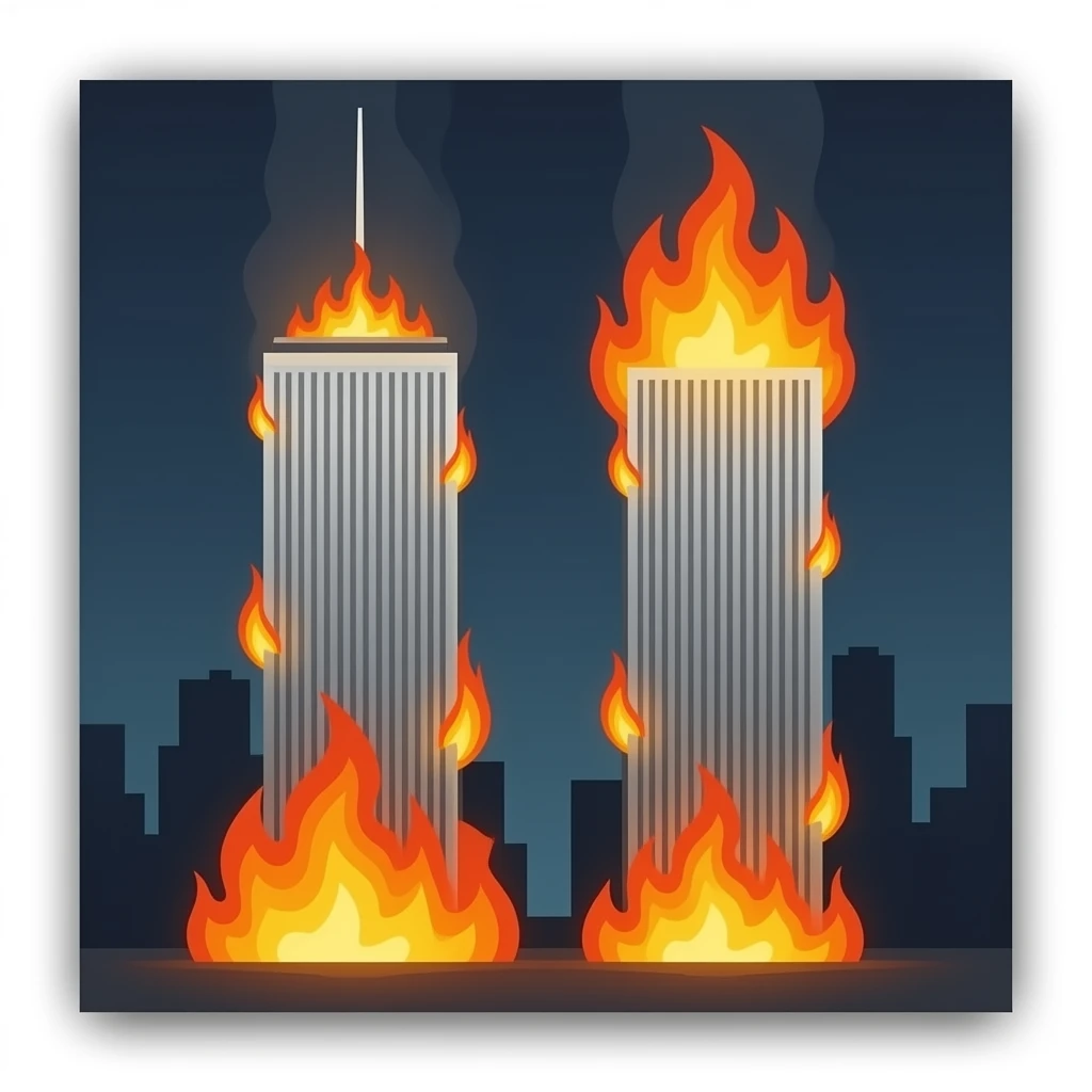 Twin towers attack emoji