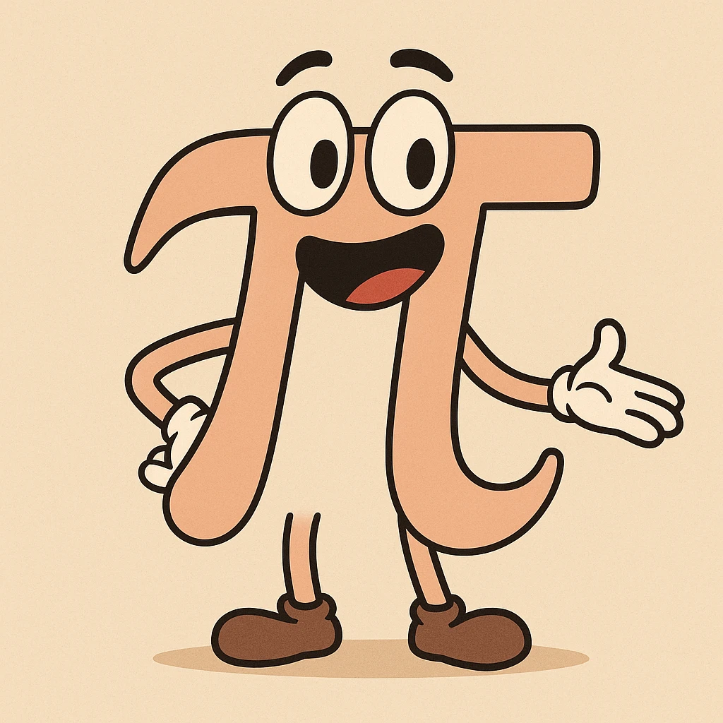 flat toon version of the pi (π) symbol, minimalist and clean emoji